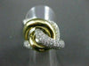 ESTATE WIDE 2.15CT DIAMOND 14KT WHITE & YELLOW GOLD LARGE INFINITY FUN RING