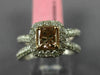 ESTATE 1.24CT WHITE & BROWNISH ORANGE DIAMOND 18KT WHITE & ROSE GOLD LOVE RING