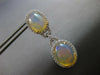 EXTRA LARGE 15.87CT DIAMOND & AAA AUSTRALIAN OPAL 14KT WHITE GOLD OVAL EARRINGS