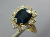 4.55CT DIAMOND AAA SAPPHIRE 18KT YELLOW GOLD OVAL & ROUND FLOWER ENGAGEMENT RING