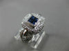 ESTATE WIDE 1.02CT DIAMOND & SAPPHIRE 14KT WHITE GOLD 3D SQUARE FRIENDSHIP RING