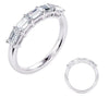 .72CT DIAMOND 14KT WHITE GOLD EMERALD CUT 5 STONE SHARED PRONG ANNIVERSARY RING