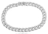 WIDE 3.65CT DIAMOND 14KT WHITE GOLD 3D CUBAN ETERNITY UNISEX TENNIS BRACELET