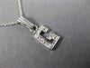 ESTATE .10CT DIAMOND 14KT WHITE GOLD CLASSIC "G" INITIAL PENDANT #MILANO003