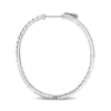 ESTATE 1.50CT DIAMOND 14K WHITE GOLD 3D CLASSIC INSIDE OUT HOOP HANGING EARRINGS