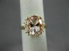 ESTATE LARGE 2.96CT DIAMOND & AAA MORGANITE 14KT ROSE GOLD OVAL ENGAGEMENT RING