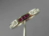 ESTATE .48CT DIAMOND & AAA RUBY 18KT WHITE GOLD ETERNITY ANNIVERSARY RING #26495