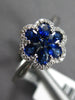.71CT DIAMOND & AAA SAPPHIRE 18K WHITE GOLD PEAR SHAPE INVISIBLE FLOWER FUN RING