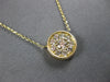 ESTATE .50CT DIAMOND 14K YELLOW GOLD 3D CLASSIC CLUSTER BEZEL ROUND FUN NECKLACE