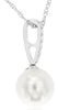 .10CT DIAMOND & AAA SOUTH SEA PEARL 14K WHITE GOLD 3D SOLITAIRE FLOATING PENDANT