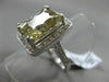 ESTATE LARGE 4.76CT DIAMOND & GREEN TOPAZ 14K WHITE GOLD 3D HALO ENGAGEMENT RING