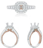 .47CT DIAMOND 14KT WHITE & ROSE GOLD 3D ROUND 4 PRONG SEMI MOUNT ENGAGEMENT RING