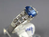 ESTATE 1.81CT DIAMOND & AAA SAPPHIRE 18KT WHITE GOLD 3D OVAL ENGAGEMENT RING
