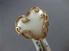 LARGE .36CT DIAMOND & AAA WHITE AGATE 14K ROSE GOLD 3D HEART SHAPE FILIGREE RING