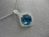ESTATE 1.92CT DIAMOND & AAA BLUE TOPAZ 14K WHITE GOLD 3D FILIGREE ETOILE PENDANT