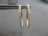 ESTATE 1.02CT DIAMOND 18KT YELLOW GOLD CLASSIC INSIDE OUT HOOP HANGING EARRINGS