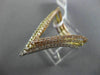 EXTRA LARGE .60CT DIAMOND 18K WHITE YELLOW & ROSE GOLD 3D THREE ROW V SHAPE RING