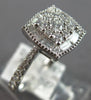 .59CT DIAMOND 14KT WHITE GOLD ROUND & BAGUETTE CLUSTER SQUARE FILIGREE LOVE RING