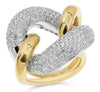EXTRA LARGE 3.90CT DIAMOND 18KT 2 TONE GOLD 3D MULTI ROW CLASSIC LOVE KNOT RING