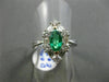 ANTIQUE LARGE 1.4CT DIAMOND & AAA COLOMBIAN 18K WHITE GOLD MARQUISE CLUSTER RING