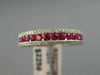 ESTATE .64CT DIAMOND & RUBY 18KT ROSE GOLD SEMI ETERNITY 3 ROW ANNIVERSARY RING