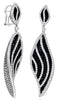 LARGE 11.54CT WHITE & BLACK DIAMOND 18K WHITE GOLD 3D MULTI ROW HANGING EARRINGS