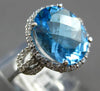 LARGE 4.5CT DIAMOND & AAA BLUE TOPAZ 14KT WHITE GOLD 3D OVAL & ROUND FUN RING