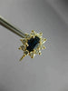 ESTATE 1.60CT DIAMOND & AAA SAPPHIRE 14K YELLOW GOLD FRENCH BACK EARRINGS #25277