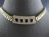 EXTRA LARGE & LONG 4.12CT DIAMOND & AAA SAPPHIRE 14KT YELLOW GOLD LOVE NECKLACE