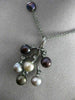 ANTIQUE LARGE .12CT DIAMOND & AAA PEARL 14K BLACK GOLD ETOILE 3D FLORAL NECKLACE