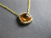 1.04CT DIAMOND & AAA CITRINE 14KT YELLOW GOLD 3D CUSHION & ROUND SQUARE NECKLACE