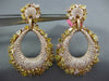 GIA LARGE 13.81CT PINK & MULTI COLOR DIAMOND 18KT ROSE GOLD TEAR DROP EARRINGS