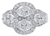 ESTATE 2.0CT DIAMOND 18KT WHITE GOLD 3D MULTI FLOWER INFINITY LOVE RING
