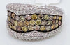 2.05CT WHITE & MULTI COLOR DIAMOND 18KT WHITE GOLD 3D SEMI ETERNITY WEDDING RING