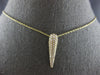 .47CT DIAMOND 14KT YELLOW GOLD 3D MULTI ROW ELONGATED TEAR DROP FLOATING PENDANT