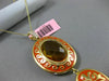 ESTATE 10.25CT DIAMOND & CITRINE 14KT YELLOW GOLD ORANGE ENAMEL FILIGREE PENDANT