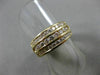 ESTATE WIDE 1.10CT ROUND DIAMOND 14KT YELLOW GOLD 3 ROW WEDDING BAND RING #5958