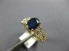 WIDE 2.05CT DIAMOND & AAA SAPPHIRE 14KT YELLOW GOLD OVAL & ROUND ENGAGEMENT RING