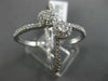 ESTATE LARGE .57CT DIAMOND 18K WHITE GOLD 3D CRISS CROSS DOUBLE FLOWER LOVE RING