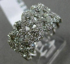 ESTATE 1.66CT DIAMOND 14KT WHITE GOLD 2 ROW FILIGREE SEMI ETERNITY WEDDING RING