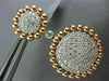 ESTATE LARGE 2.74CT DIAMOND 14KT ROSE GOLD 3D CLUSTER CIRCULAR HANGING EARRINGS