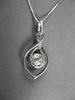 ANTIQUE .70CT DIAMOND 18KT WHITE GOLD FLOWER INFINITY DROP PENDANT & CHAIN