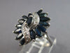 LARGE 2.10CT DIAMOND & AAA SAPPHIRE 14KT WHITE GOLD ROUND & MARQUISE FLOWER RING