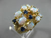 ANTIQUE LARGE 3.20CT AAA SAPPHIRE & OPAL 14KT YELLOW GOLD FILIGREE RING #22337