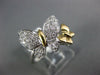 ESTATE WIDE .26CT DIAMOND 18KT 2 TONE GOLD 3D CLASSIC DOUBLE BUTTERFLY LOVE RING