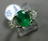ESTATE 1.63CT DIAMOND & AAA EMERALD 18K WHITE GOLD 3D HEART HALO ENGAGEMENT RING