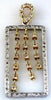 .67CT DIAMOND 14KT 2 TONE GOLD RECTANGULAR GRADUATING TEAR DROP FLOATING PENDANT