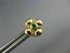 ESTATE .20CT DIAMOND & AAA EMERALD 14KT YELLOW GOLD FLOWER SQUARE STUD EARRINGS