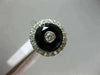 ESTATE LARGE .40CT DIAMOND & AAA ONYX 14K WHITE GOLD 3D ETOILE ROUND RING #27750