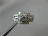 ESTATE WIDE .66CT DIAMOND 14K WHITE GOLD BEZEL SQUARE HALO ENGAGEMENT RING 18671